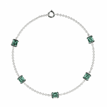 Bracelet Faubourg 1925 - 5 Diamants Asscher Verts, Or Blanc/Jaune 18 carats - Lauredi