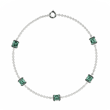 Bracelet Faubourg 1925 - 5 Diamants Asscher Verts, Or Blanc/Jaune 18 carats - Lauredi