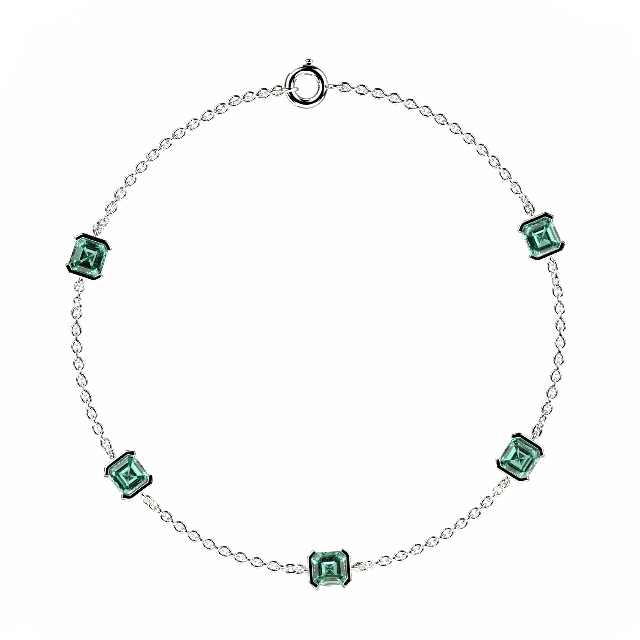 Bracelet Faubourg 1925 diamant Asscher vert