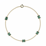 Bracelet Faubourg 1925 - 5 Diamants Asscher Verts, Or Blanc/Jaune 18 carats - Lauredi