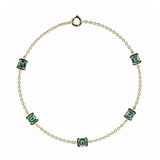 Bracelet Faubourg 1925 - 5 Diamants Asscher Verts, Or Blanc/Jaune 18 carats - Lauredi