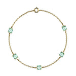 Bracelet Faubourg 1925 - 5 Diamants Asscher Verts, Or Blanc/Jaune 18 carats - Lauredi