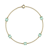 Bracelet Faubourg 1925 - 5 Diamants Asscher Verts, Or Blanc/Jaune 18 carats - Lauredi