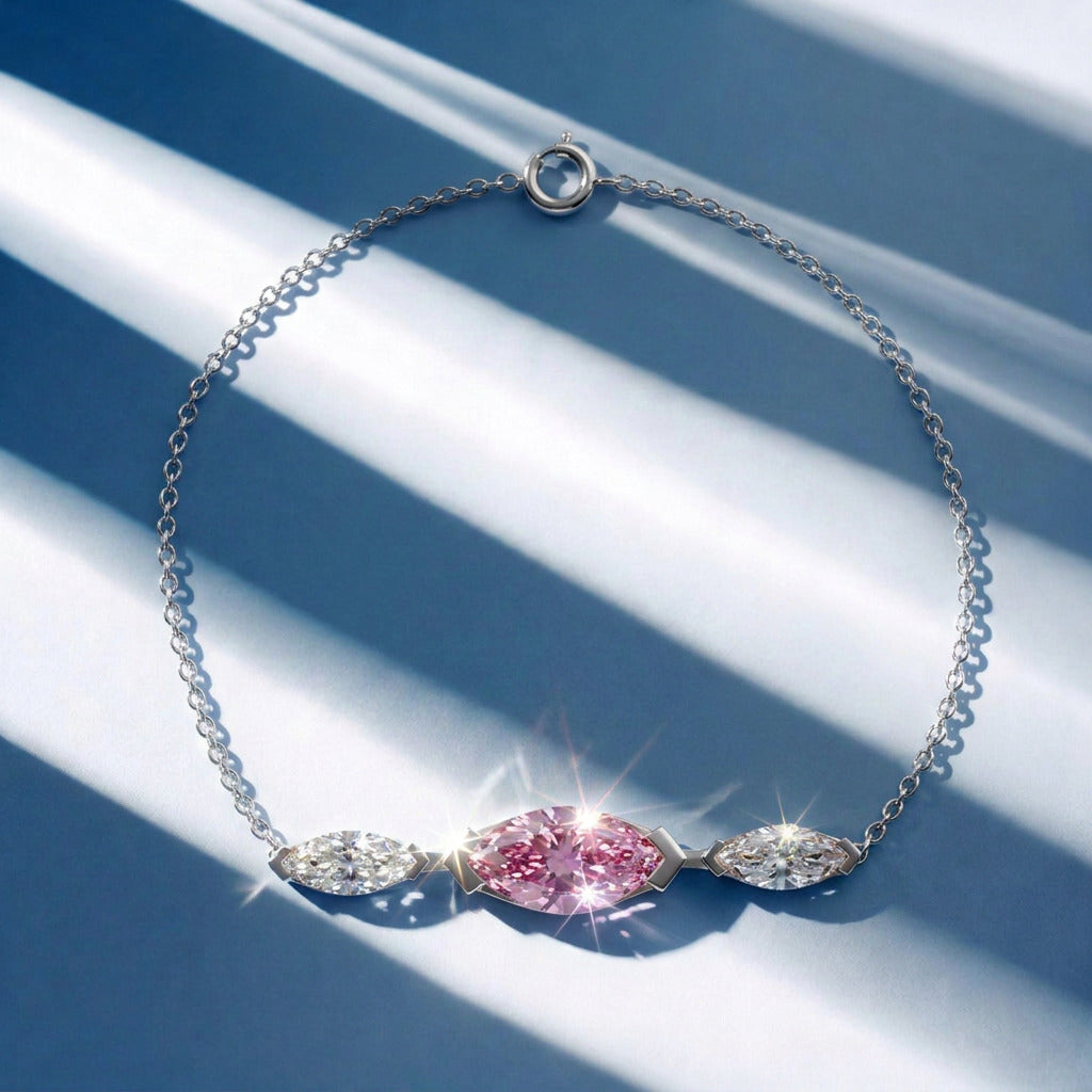 Bracelet Mme La Marquise diamant marquise rose - Lauredi