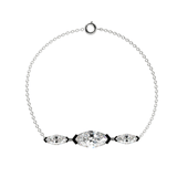 Bracelet Mme La Marquise Diamant Marquise Blanc, Or 18 carats - Lauredi