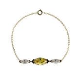 Bracelet Mme La Marquise Diamant Marquise Jaune, Or 18 carats - Lauredi