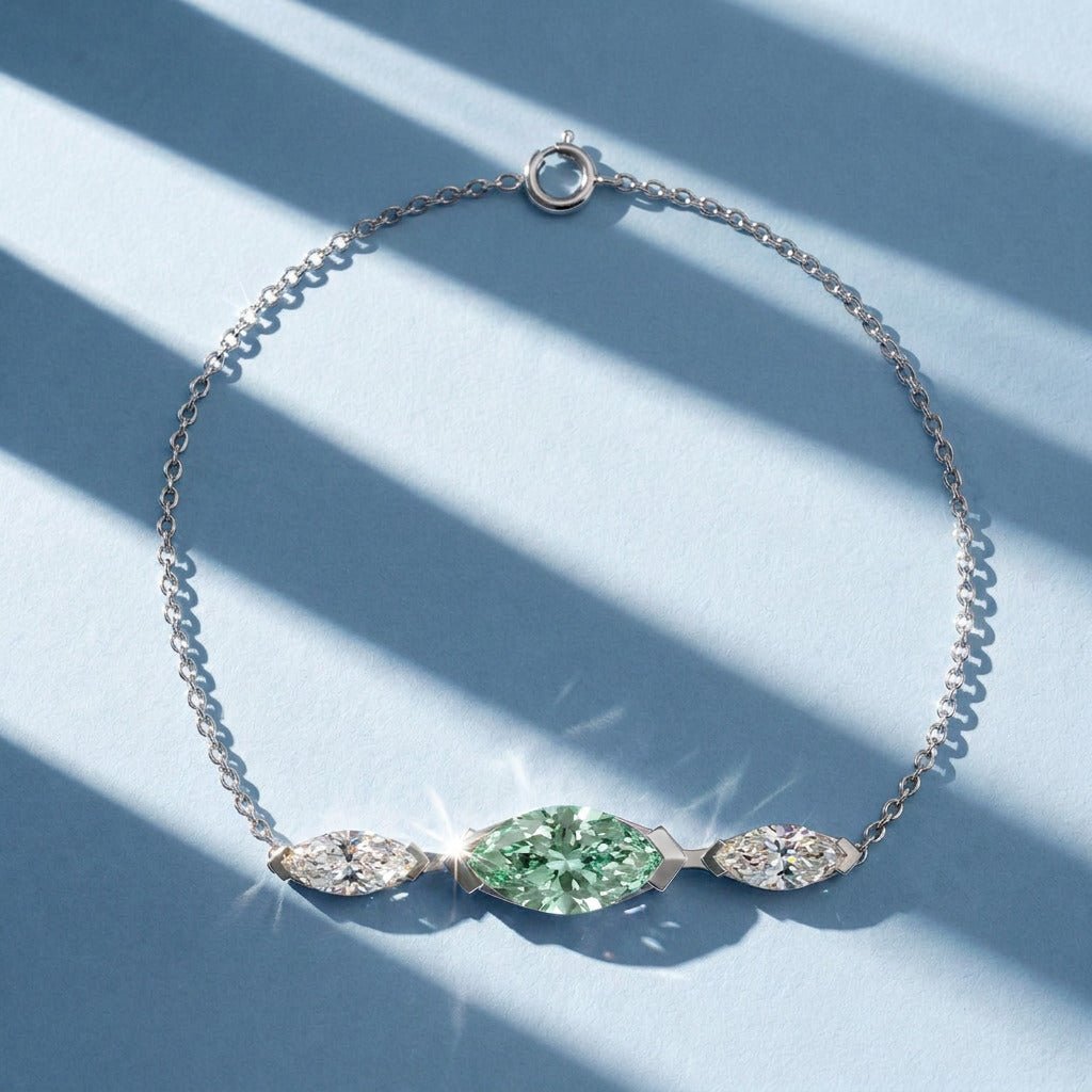 Bracelet Mme La Marquise Diamant Marquise Vert - Lauredi