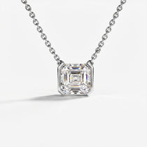 Faubourg 1925 necklace in recycled 18k gold with white Asscher-cut lab-grown diamond – Lauredi