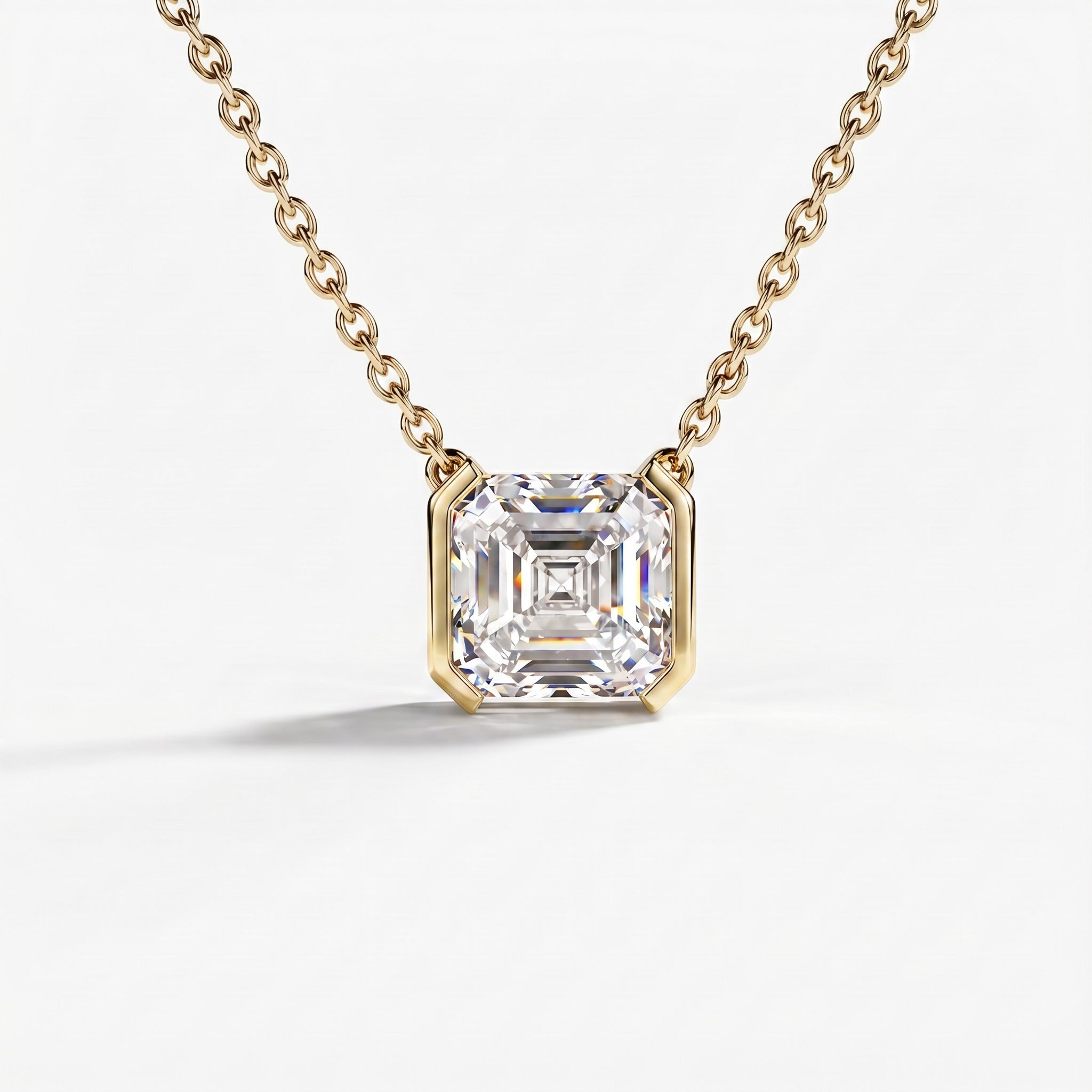 Collar Faubourg 1925 en oro reciclado de 18 quilates con diamante de laboratorio talla Asscher blanco – Lauredi