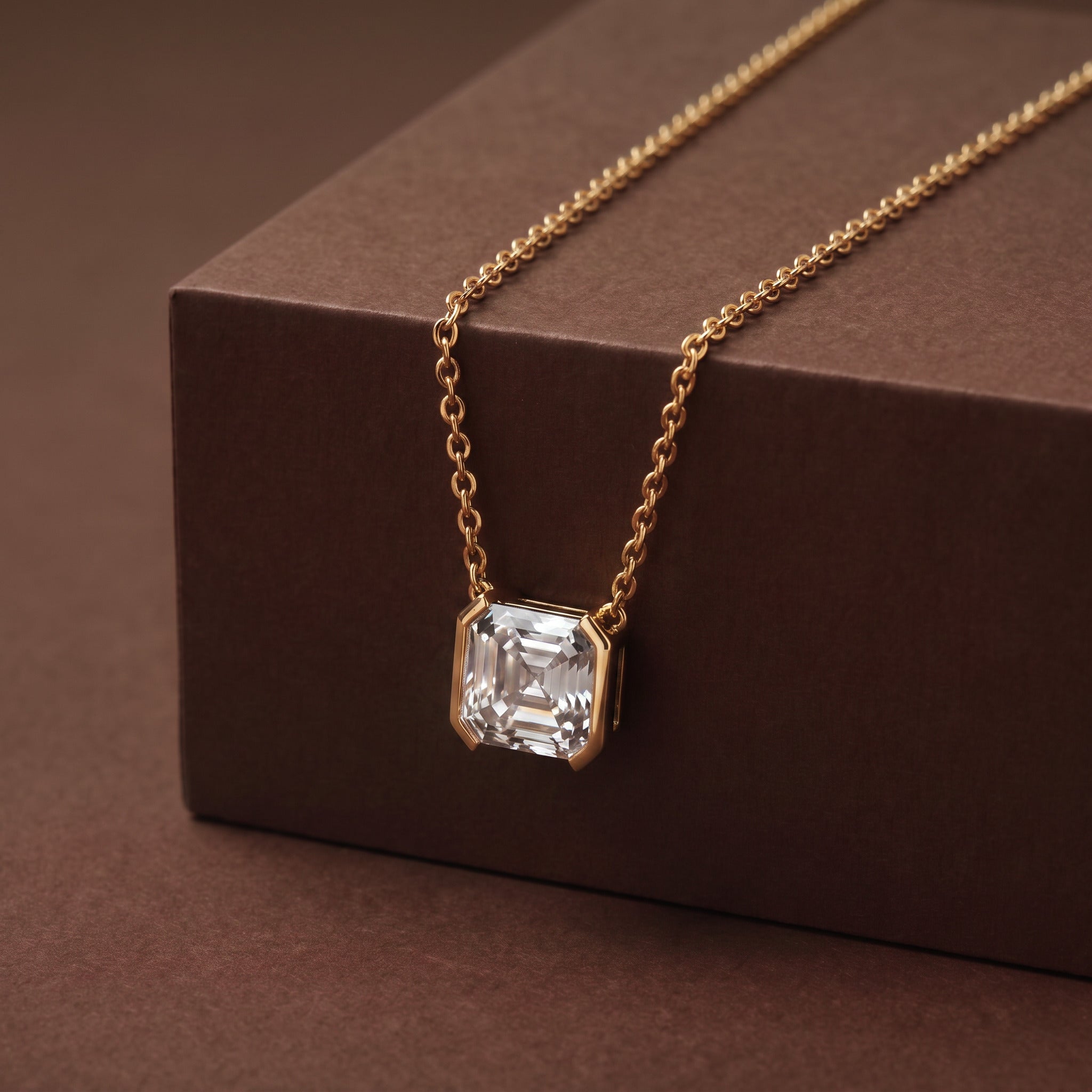 Collier Faubourg 1925 - Diamant Asscher Blanc - Lauredi