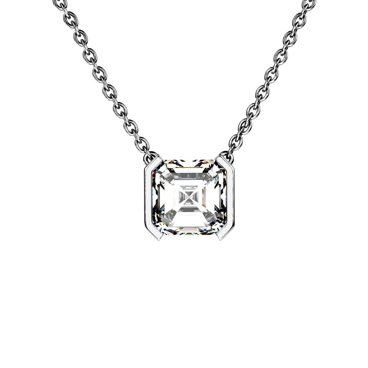 Collier Faubourg 1925 - Diamant Asscher Blanc, Or Blanc/Jaune 18 carats - Lauredi