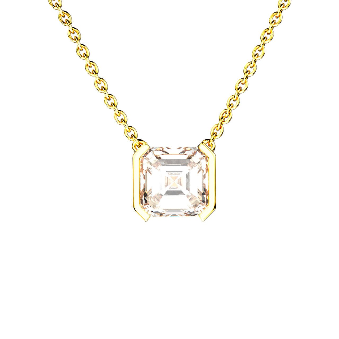 Collier Faubourg 1925 - Diamant Asscher Blanc, Or Blanc/Jaune 18 carats - Lauredi