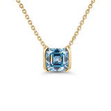 Collar Faubourg 1925 en oro reciclado de 18 quilates con diamante de laboratorio talla Asscher azul – Lauredi