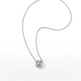 Collar Faubourg 1925 en oro reciclado de 18 quilates con diamante de laboratorio talla Asscher azul – Lauredi