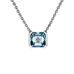 Collier Faubourg 1925 - Diamant Asscher Bleu, Or Blanc/Jaune 18 carats - Lauredi