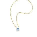 Collier Faubourg 1925 - Diamant Asscher Bleu, Or Blanc/Jaune 18 carats - Lauredi