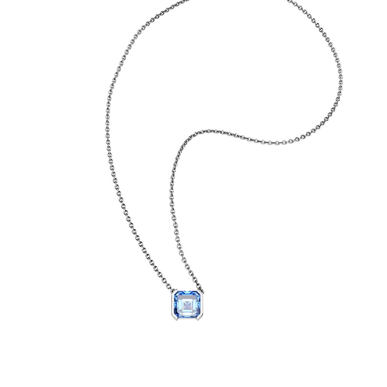 Collier Faubourg 1925 - Diamant Asscher Bleu, Or Blanc/Jaune 18 carats - Lauredi