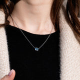 Collier Faubourg 1925 - Diamant Asscher Bleu, Or Blanc/Jaune 18 carats - Lauredi