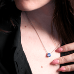 Collier Faubourg 1925 - Diamant Asscher Bleu, Or Blanc/Jaune 18 carats - Lauredi