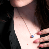 Collier Faubourg 1925 - Diamant Asscher Bleu, Or Blanc/Jaune 18 carats - Lauredi