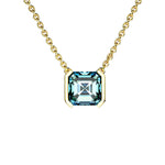 Collier Faubourg 1925 - Diamant Asscher Bleu, Or Blanc/Jaune 18 carats - Lauredi