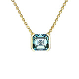 Collier Faubourg 1925 - Diamant Asscher Bleu, Or Blanc/Jaune 18 carats - Lauredi