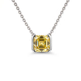 Faubourg 1925 Halskette aus recyceltem 18-Karat-Gold mit gelbem Labordiamant im Asscher-Schliff – Lauredi