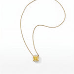Faubourg 1925 Halskette aus recyceltem 18-Karat-Gold mit gelbem Labordiamant im Asscher-Schliff – Lauredi
