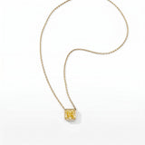 Faubourg 1925 Halskette aus recyceltem 18-Karat-Gold mit gelbem Labordiamant im Asscher-Schliff – Lauredi