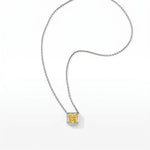Faubourg 1925 Halskette aus recyceltem 18-Karat-Gold mit gelbem Labordiamant im Asscher-Schliff – Lauredi