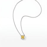 Faubourg 1925 Halskette aus recyceltem 18-Karat-Gold mit gelbem Labordiamant im Asscher-Schliff – Lauredi