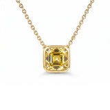 Faubourg 1925 Halskette aus recyceltem 18-Karat-Gold mit gelbem Labordiamant im Asscher-Schliff – Lauredi