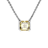 Collier Faubourg 1925 - Diamant Asscher Jaune, Or Blanc/Jaune 18 carats - Lauredi
