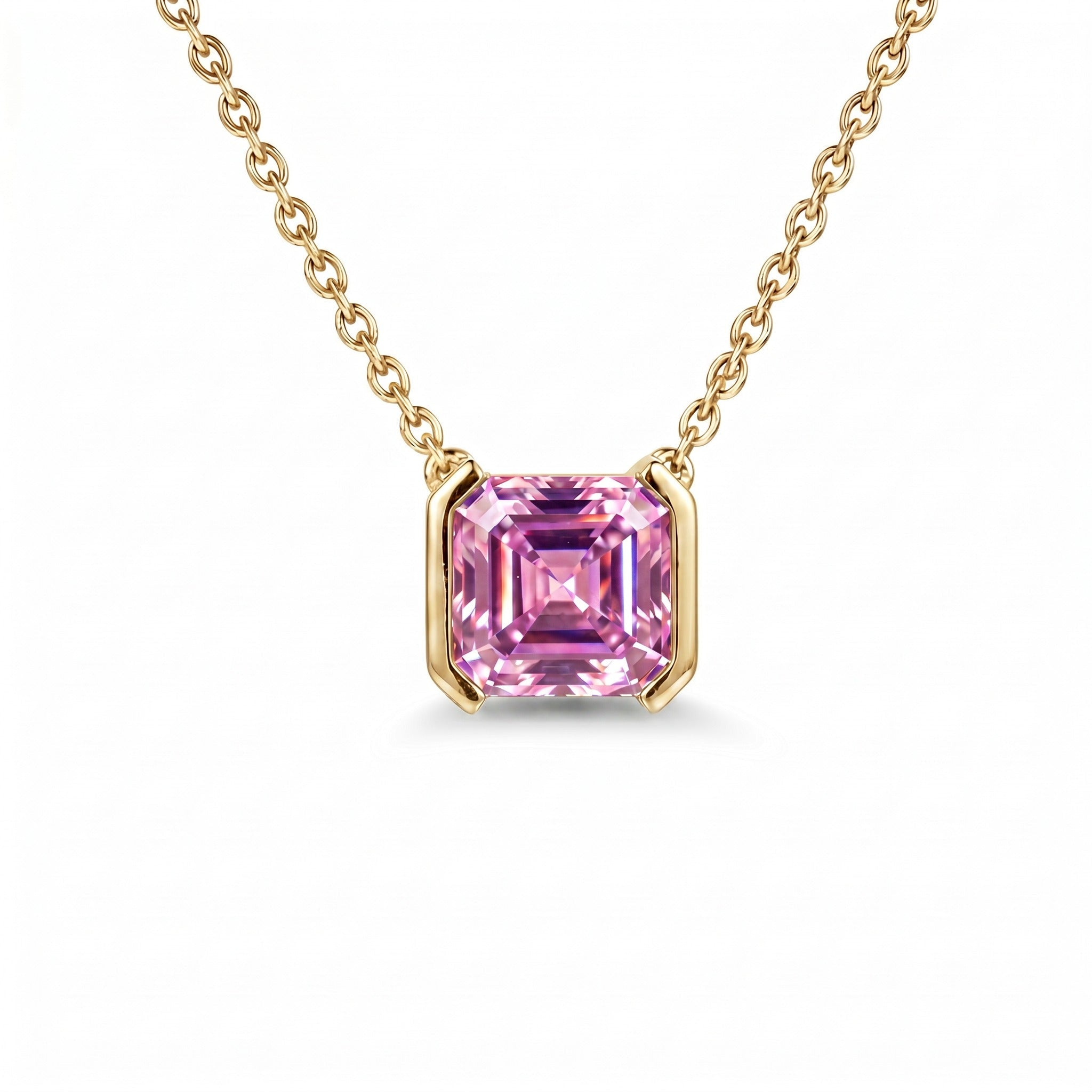 Collier Faubourg 1925 - Diamant Asscher Rose - Lauredi