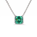 Collar Faubourg 1925 en oro reciclado de 18 quilates con diamante de laboratorio talla Asscher verde – Lauredi