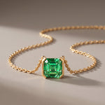 Collier Faubourg 1925 - Diamant Asscher Vert - Lauredi