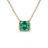 Collar Faubourg 1925 en oro reciclado de 18 quilates con diamante de laboratorio talla Asscher verde – Lauredi
