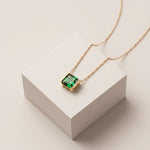 Collier Faubourg 1925 - Diamant Asscher Vert - Lauredi