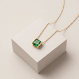 Collier Faubourg 1925 - Diamant Asscher Vert - Lauredi