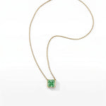 Collar Faubourg 1925 en oro reciclado de 18 quilates con diamante de laboratorio talla Asscher verde – Lauredi