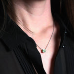 Collier Faubourg 1925 - Diamant Asscher Vert, Or Blanc/Jaune 18 carats - Lauredi