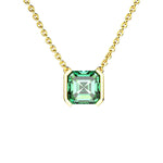 Collier Faubourg 1925 - Diamant Asscher Vert, Or Blanc/Jaune 18 carats - Lauredi