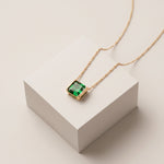 Collier Faubourg 1925 diamant Asscher vert - Lauredi