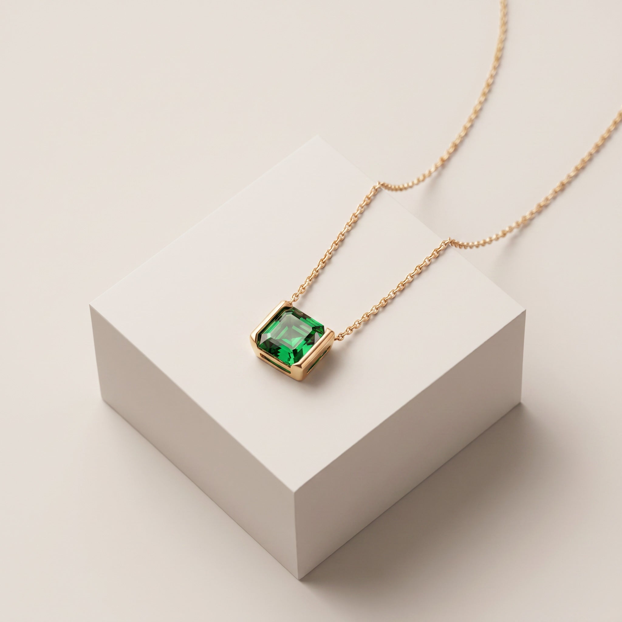 Collier Faubourg 1925 diamant Asscher vert - Lauredi