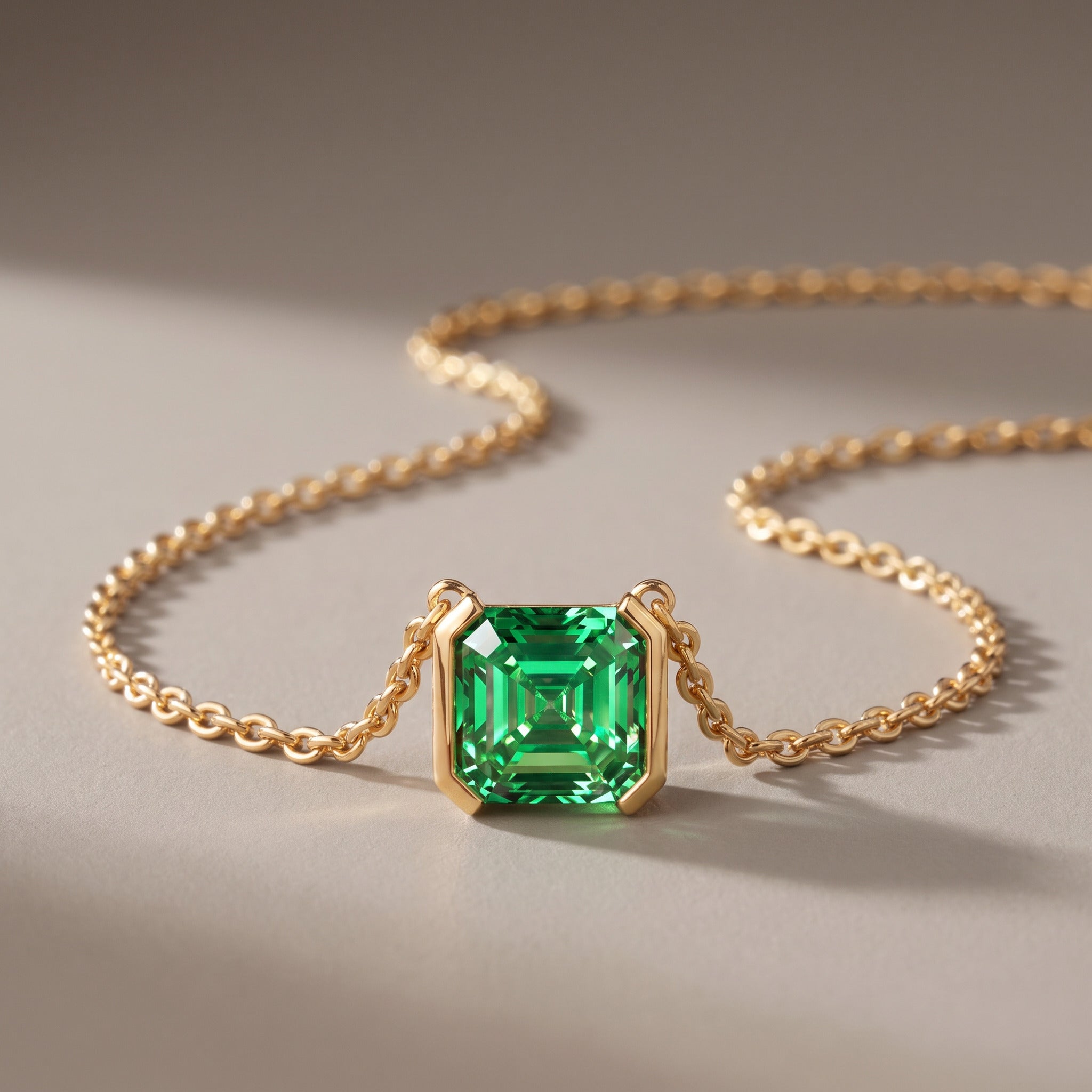 Collier Faubourg 1925 diamant Asscher vert - Lauredi
