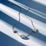 Collier Mme La Marquise diamant marquise bleu - Lauredi