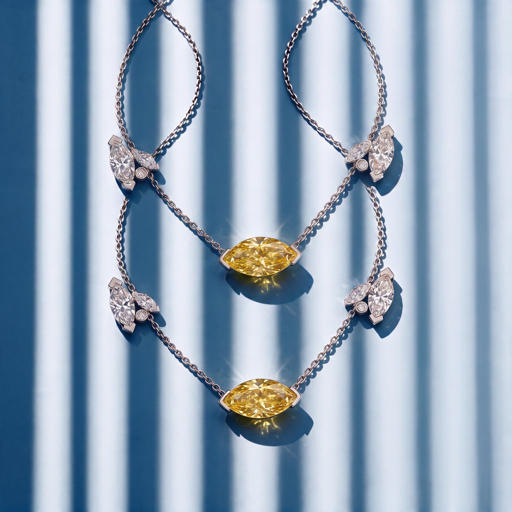 Collier Mme La Marquise diamant marquise jaune - Lauredi