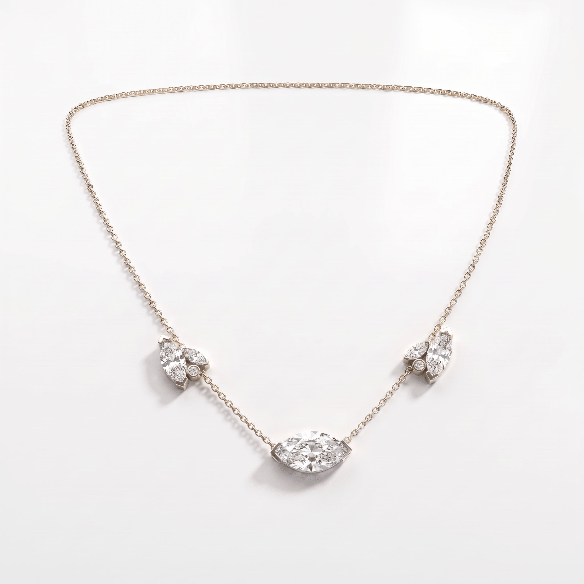 Collier Mme La Marquise Diamant Marquise Blanc - Lauredi