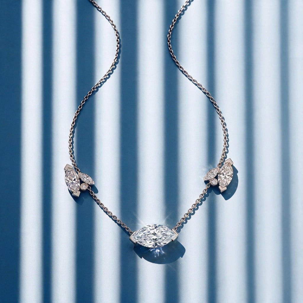 Collier Mme La Marquise Diamant Marquise Blanc - Lauredi