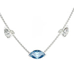 Collier Mme La Marquise Diamant Marquise Bleu, Or 18 carats - Lauredi